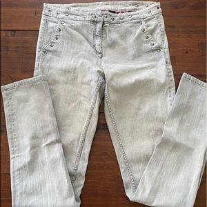 Alexander McQueen Gray Denim Studded Jeans Tapered Size 9 Grunge Y2K